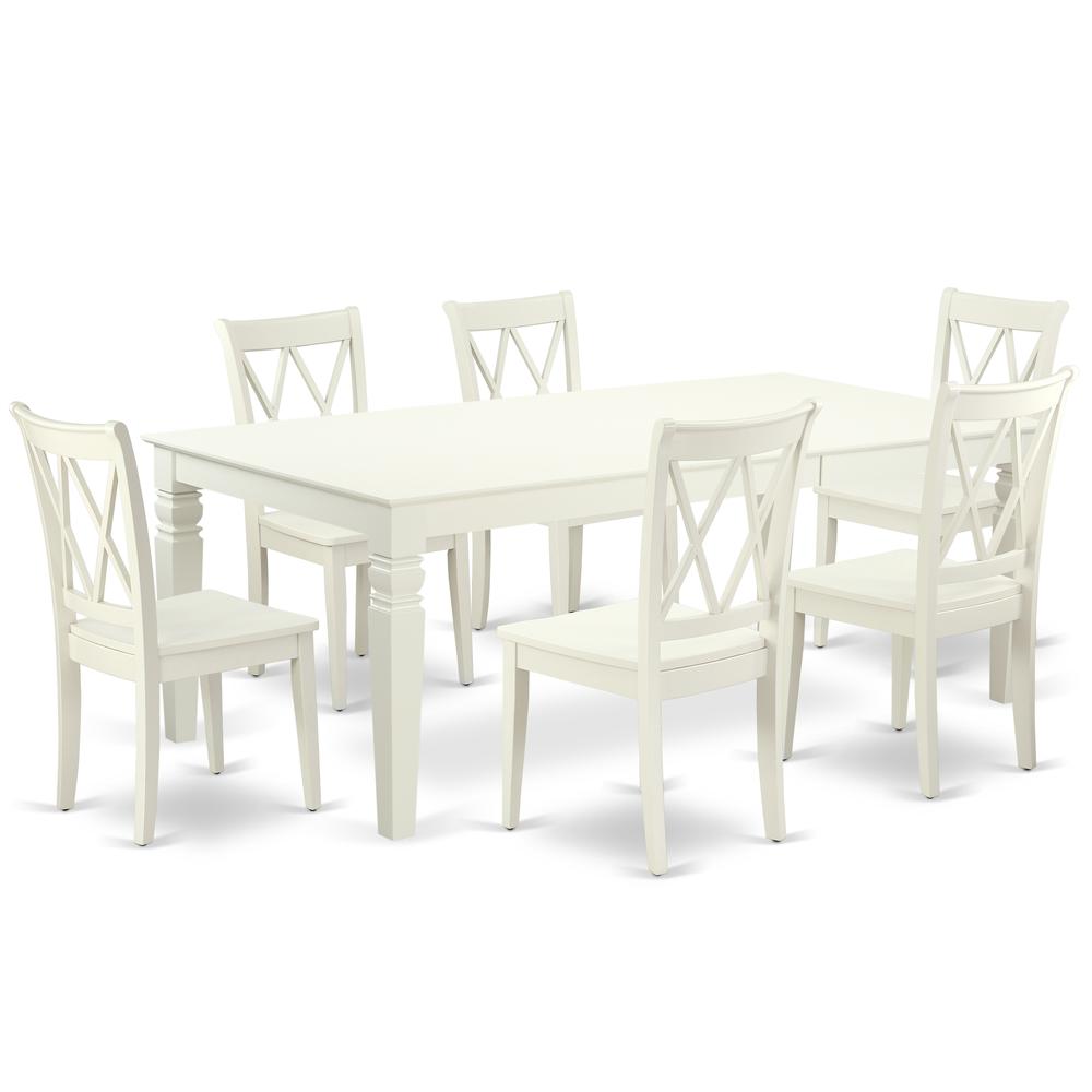 Dining Room Set Linen White LGCL7-LWH-W By East West Furniture | Dining Sets | Modishstore - 2
