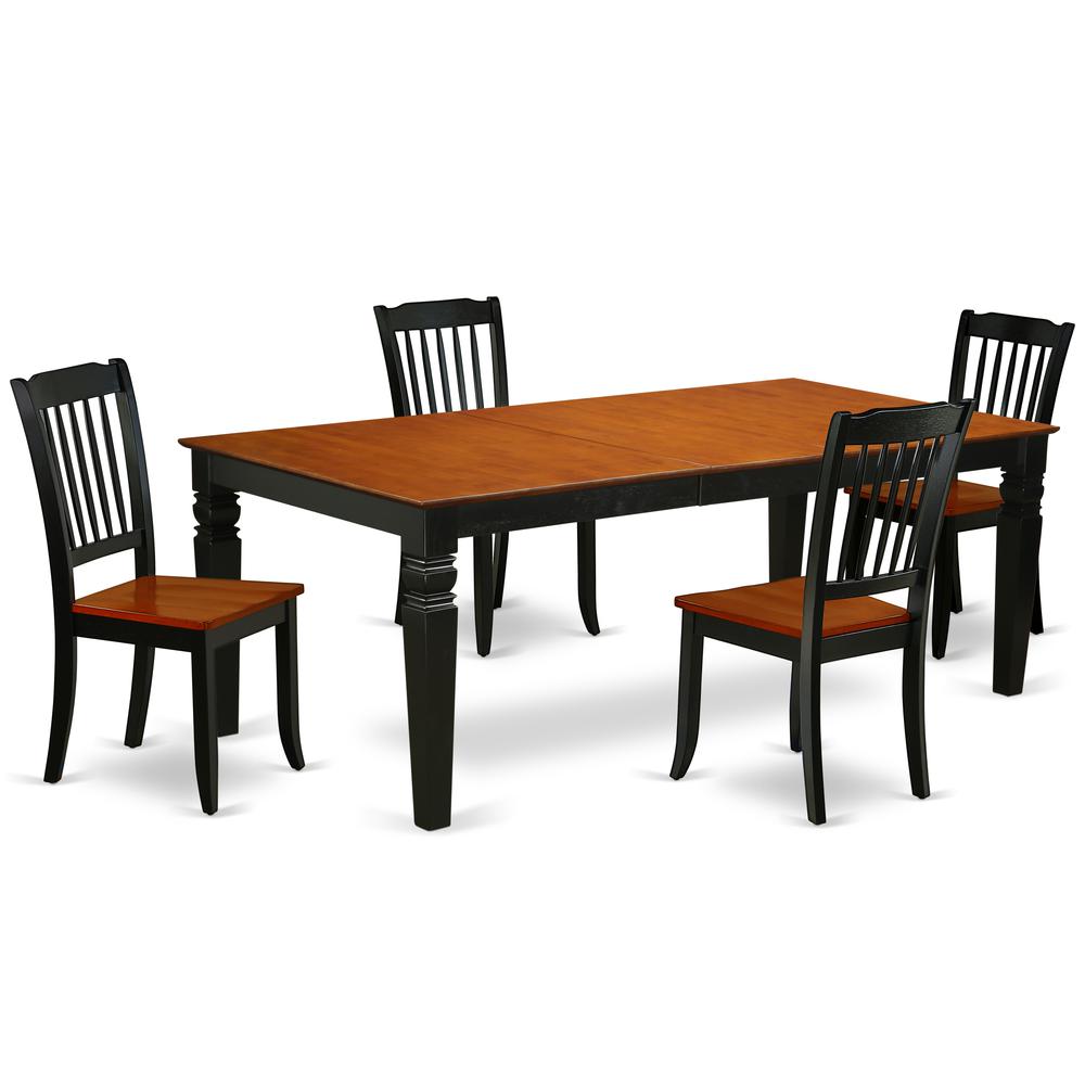 Dining Room Set Black & Cherry LGDA5-BCH-W By East West Furniture | Dining Sets | Modishstore - 2