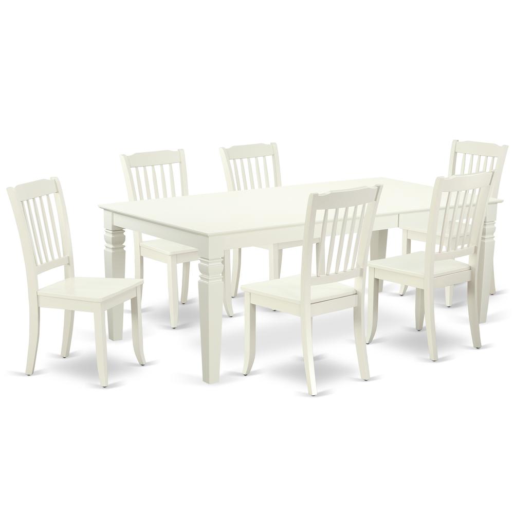 Dining Room Set Linen White LGDA7-LWH-W By East West Furniture | Dining Sets | Modishstore - 2