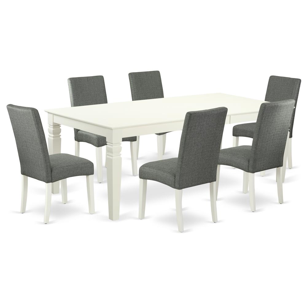 Dining Room Set Linen White LGDR7 - LWH - 07 By East West Furniture | Dining Sets | Modishstore - 2