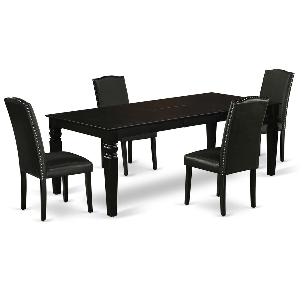 Dining Room Set Black LGEN5-BLK-69 By East West Furniture | Dining Sets | Modishstore - 2