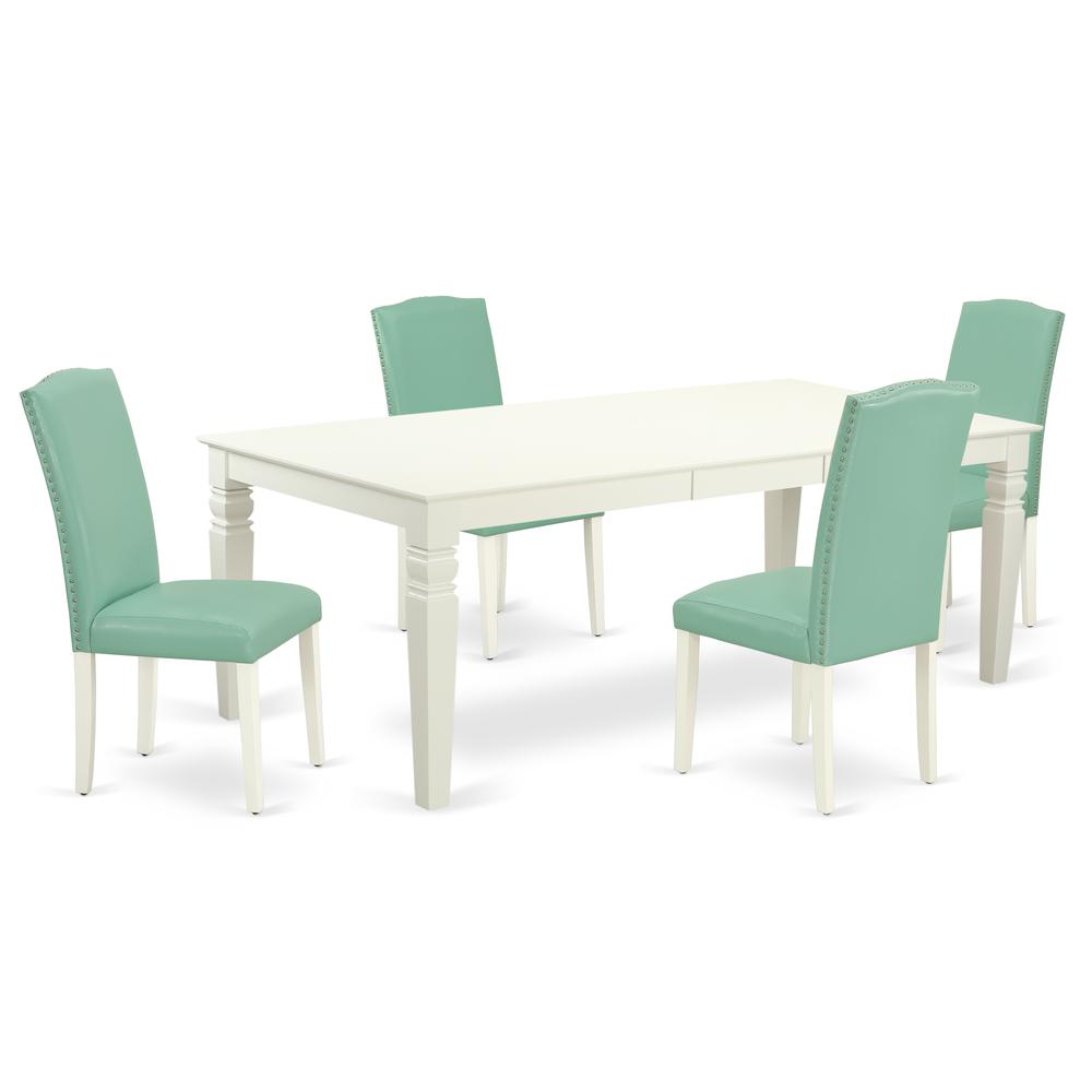 Dining Room Set Linen White LGEN5-LWH-57 By East West Furniture | Dining Sets | Modishstore - 2