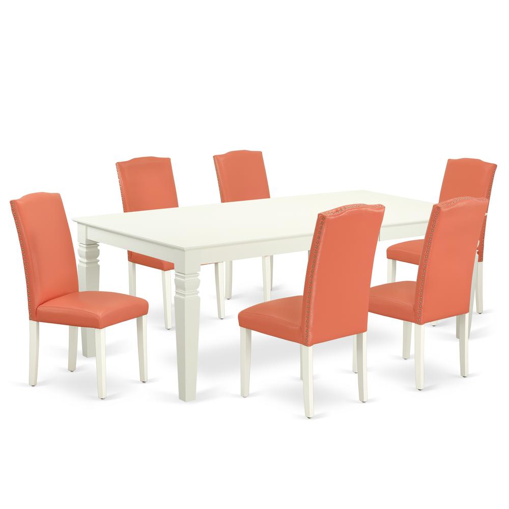 Dining Room Set Linen White LGEN7 - LWH - 78 By East West Furniture | Dining Sets | Modishstore - 2