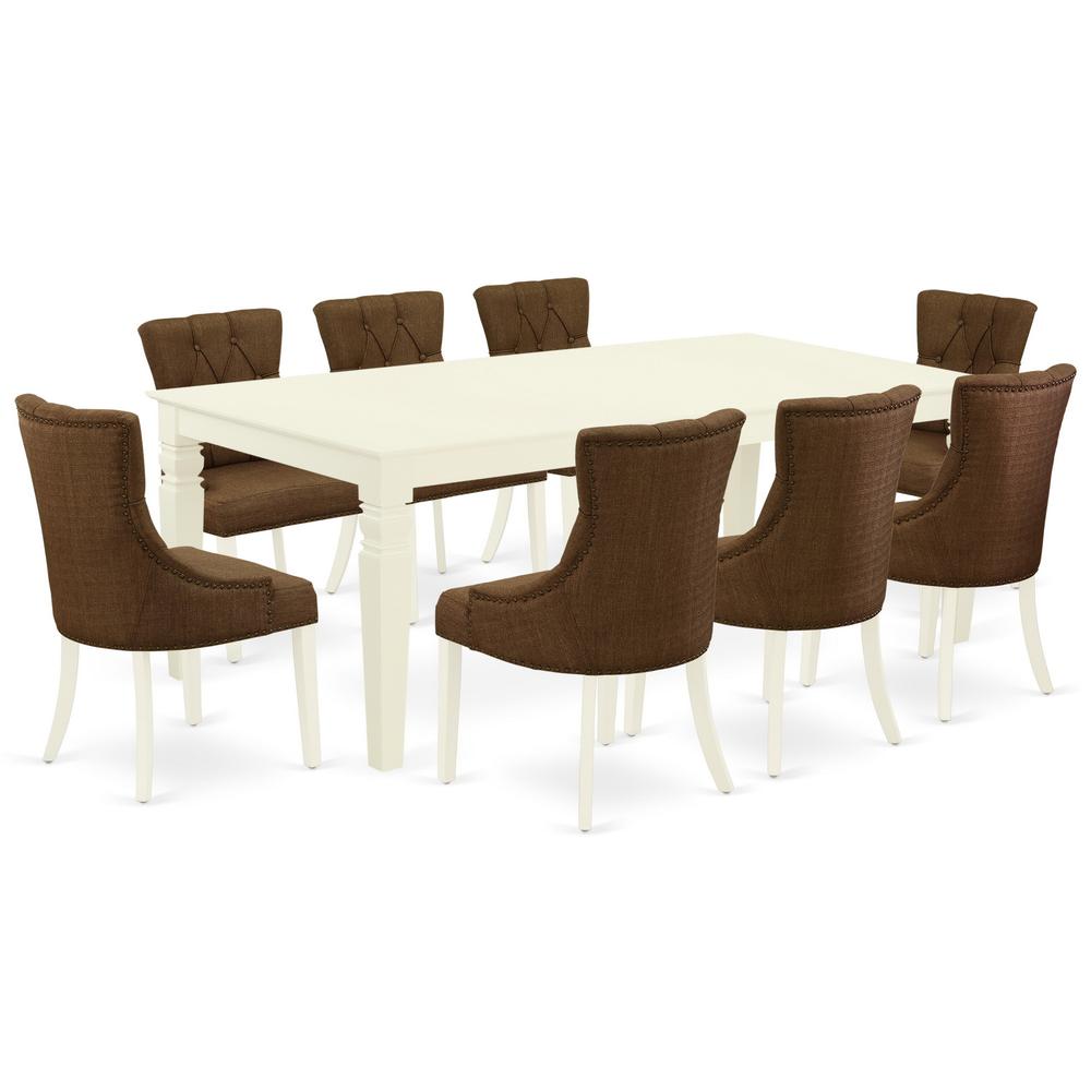 Dining Room Set Linen White LGFR9 - LWH - 18 By East West Furniture | Dining Sets | Modishstore - 2