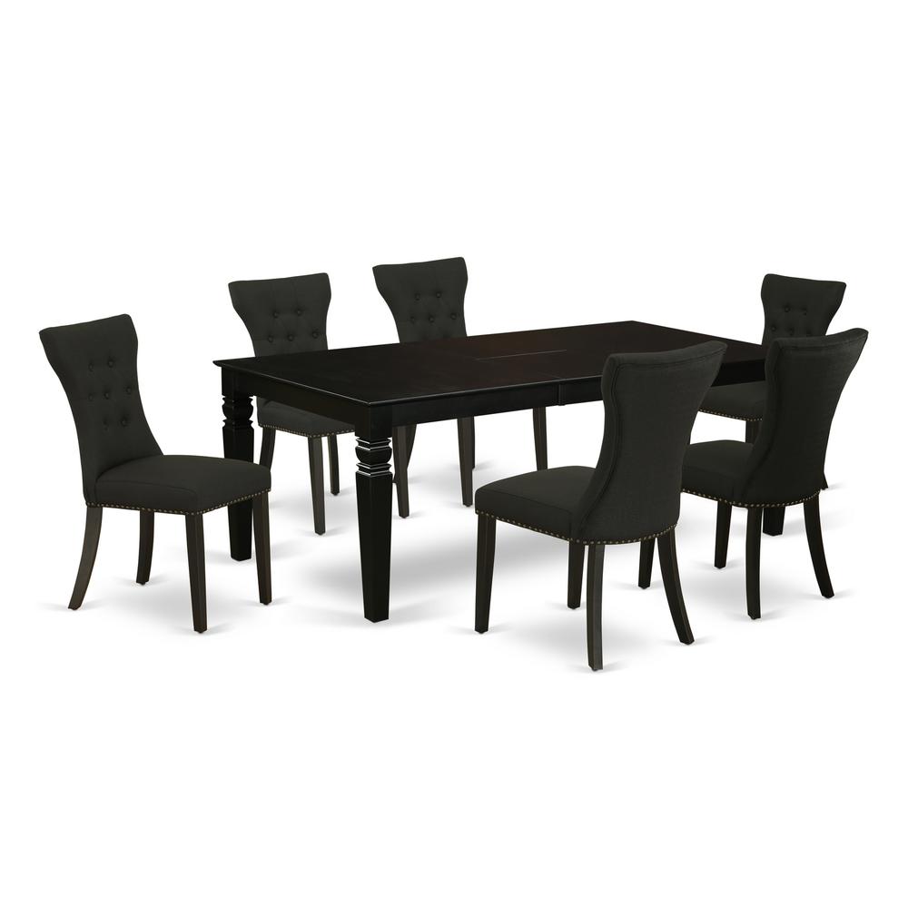 Dining Room Set Black LGGA7-BLK-24 By East West Furniture | Dining Sets | Modishstore - 2