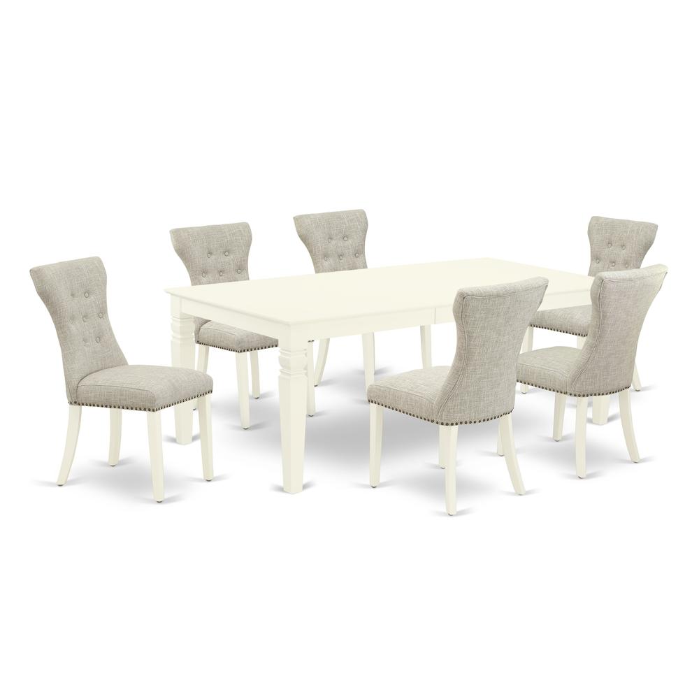 Dining Room Set Linen White LGGA7 - LWH - 35 By East West Furniture | Dining Sets | Modishstore - 2