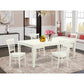 5 Pc Kitchen Table Set With A Table And 4 Dining Chairs In Linen White By East West Furniture | Dining Sets | Modishstore