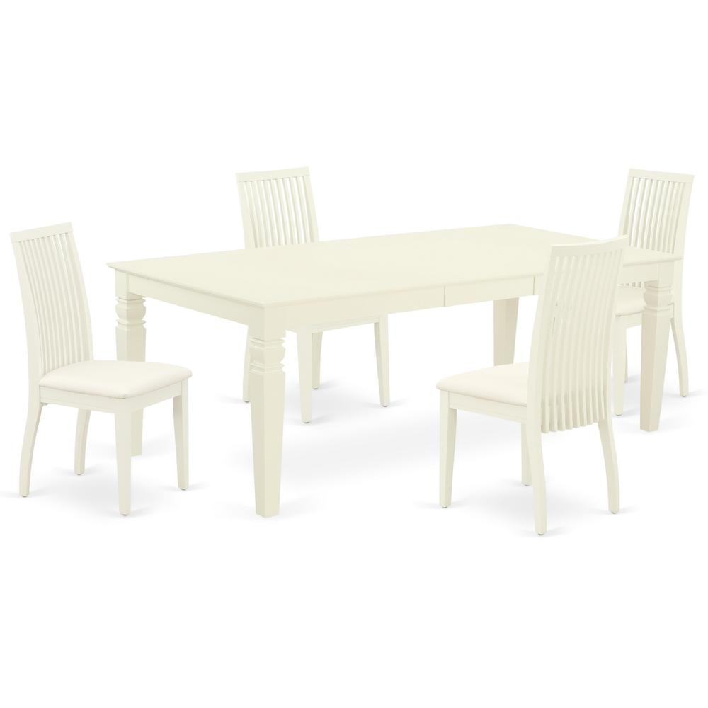 Dining Room Set Linen White LGIP5-LWH-C By East West Furniture | Dining Sets | Modishstore - 2