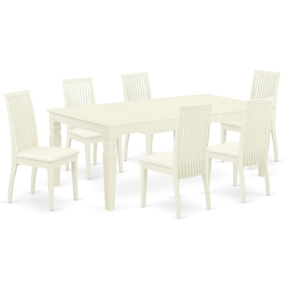 Dining Room Set Linen White LGIP7-LWH-C By East West Furniture | Dining Sets | Modishstore - 2