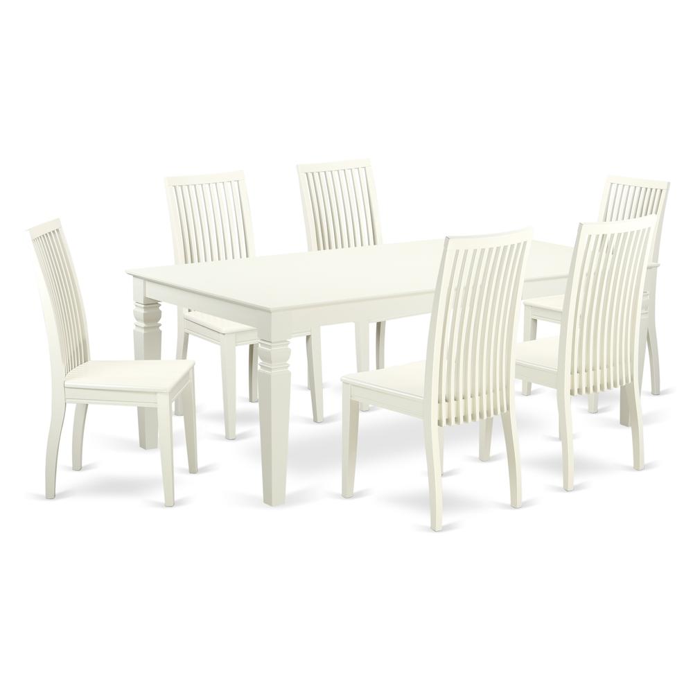 Dining Room Set Linen White LGIP7-LWH-W By East West Furniture | Dining Sets | Modishstore - 2