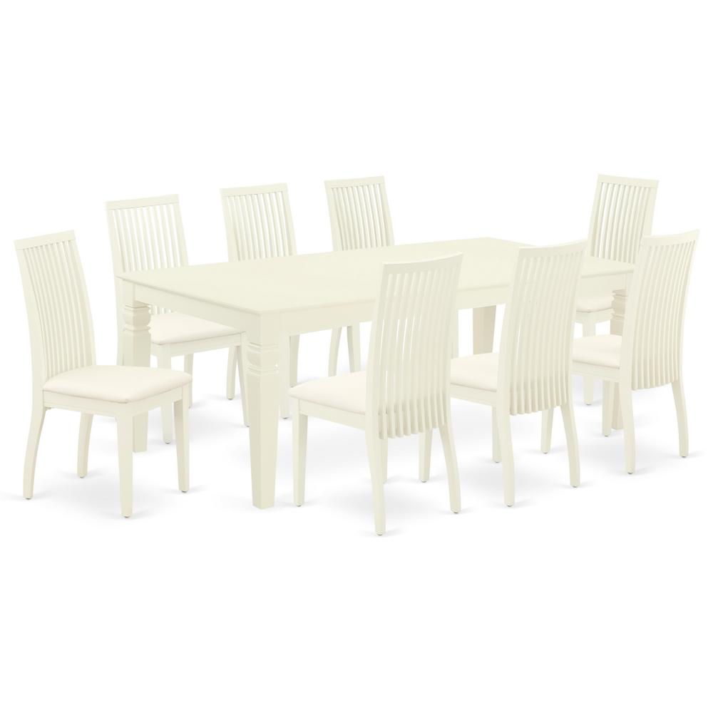 Dining Room Set Linen White LGIP9-LWH-C By East West Furniture | Dining Sets | Modishstore - 2