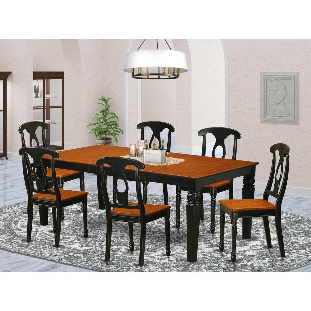 7 Pc Table Set With A Table And 6 Dining Chairs In Black And Cherry By East West Furniture | Dining Sets | Modishstore