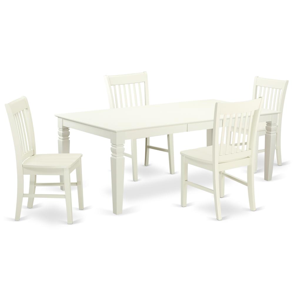 Dining Room Set Linen White LGNO5-LWH-W By East West Furniture | Dining Sets | Modishstore - 2