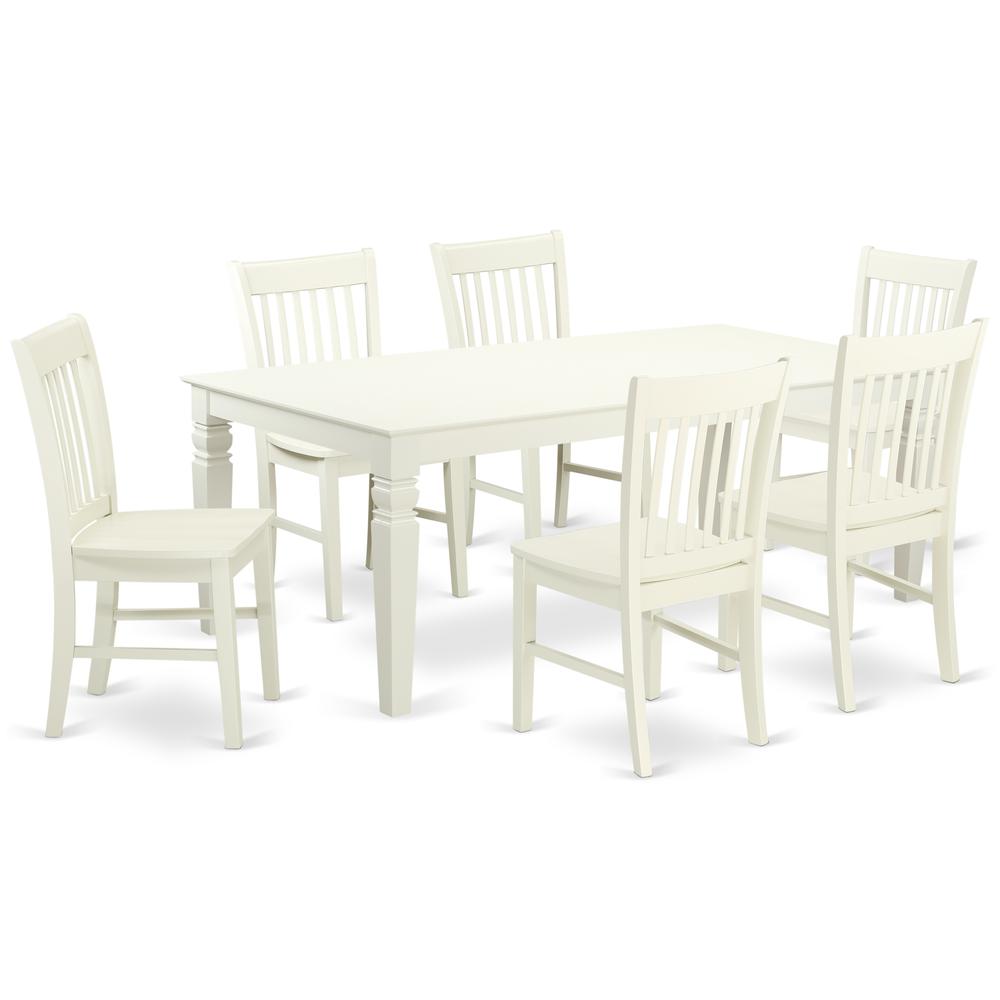 Dining Room Set Linen White LGNO7-LWH-W By East West Furniture | Dining Sets | Modishstore - 2