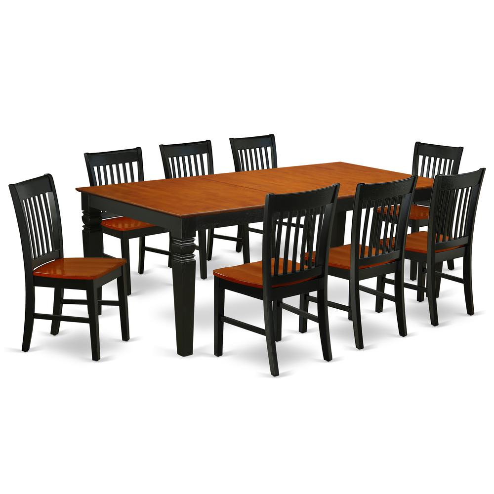 Dining Room Set Black & Cherry LGNO9-BCH-W By East West Furniture | Dining Sets | Modishstore - 2