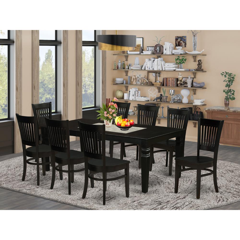 Dining Table - Table Leg Dining Chairs LGVA9 - BLK - W By East West Furniture | Dining Sets | Modishstore - 2