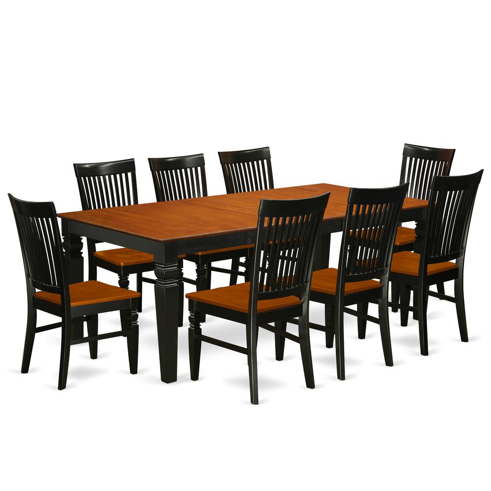 Dining Room Set Black & Cherry LGWE9-BCH-W By East West Furniture | Dining Sets | Modishstore - 2