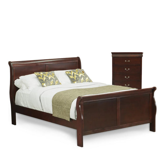 Louis Philippe 2 Piece Queen Size Bedroom Set In Phillip Walnut Finish And Dining Tables By East West Furniture | Bedroom Sets | Modishstore