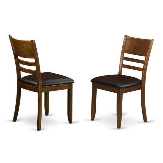 Lynfield Dining Room Chair With Faux Leather Upholstered Seat In Espresso Finish, Set Of 2 By East West Furniture | Dining Chairs | Modishstore