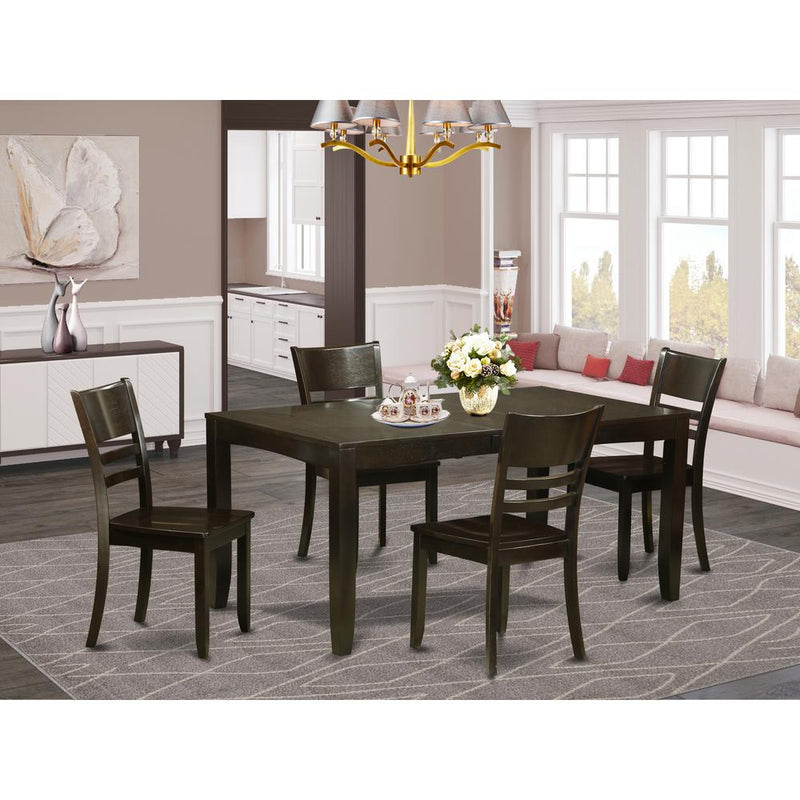 5 Pc Dining Room Set-Kitchen Tables With Leaf And 4 Chairs For Dining Room By East West Furniture | Dining Sets | Modishstore