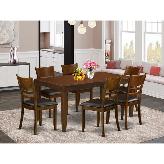 7 Pc Dining Room Set For 6-Table With Leaf And 6 Kitchen Chairs By East West Furniture | Dining Sets | Modishstore