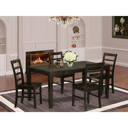 5 Pc Dining Room Set For 4-Table With Leaf And 4 Chairs For Dining Room By East West Furniture | Dining Sets | Modishstore