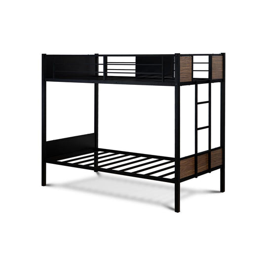 Lynfield Twin Bunk Bed In Powder Coating Black Color By East West Furniture | Beds | Modishstore