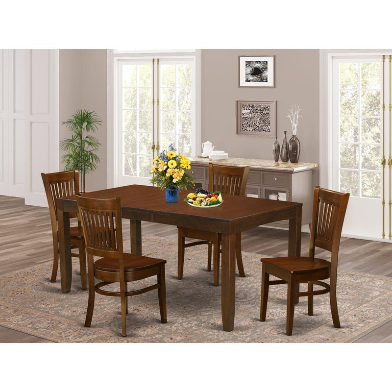 5 Pctable With A 12In Leaf And 4 Wood Kitchen Chairs By East West Furniture | Dining Sets | Modishstore