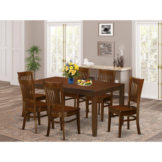 7 Pc Table With A 12" Leaf And 6 Wood Chairs In Espresso . By East West Furniture | Dining Sets | Modishstore