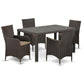 Wicker Patio Set Dark Brown MALU5-63S By East West Furniture | Outdoor Dining Sets | Modishstore - 2