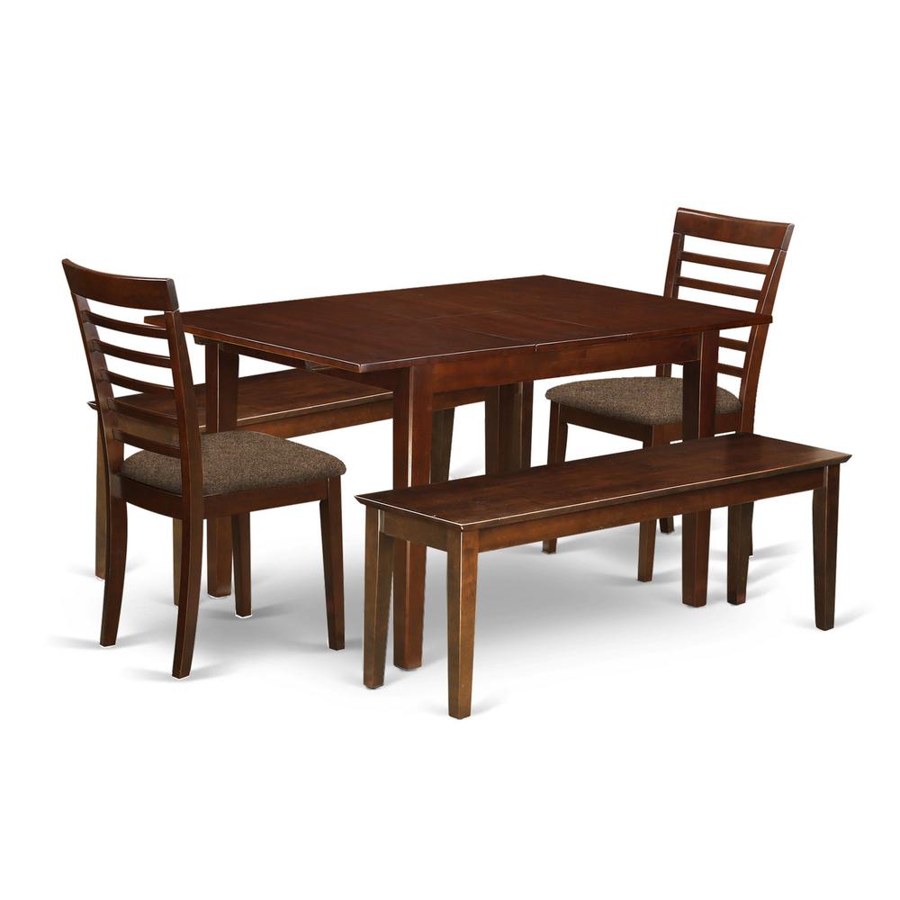 5 Pc Dinette Set-Small Dining Tables And 2 Dining Chairs With Wood Seat Plus 2 Benches By East West Furniture | Dining Sets | Modishstore