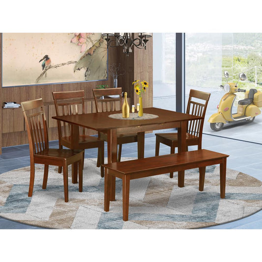6 Pc Dinette Set-Kitchen Table And 4 Dining Chairs And Dining Bench By East West Furniture | Dining Sets | Modishstore