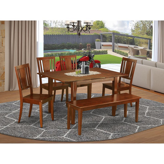 6 Pc Dinette Set-Breakfast Nook And 4 Chairs For Dining Room And Dining Bench By East West Furniture | Dining Sets | Modishstore