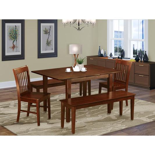 5 Pc Kitchen Nook Dining Set-Breakfast Nook And 2 Dining Chairs 2 Benches By East West Furniture | Dining Sets | Modishstore