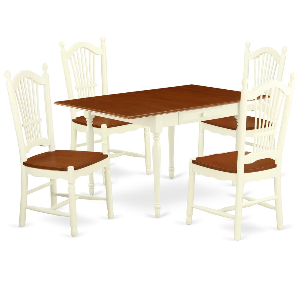 Dining Room Set Buttermilk & Cherry MZDO5 - WHI - W By East West Furniture | Dining Sets | Modishstore - 2