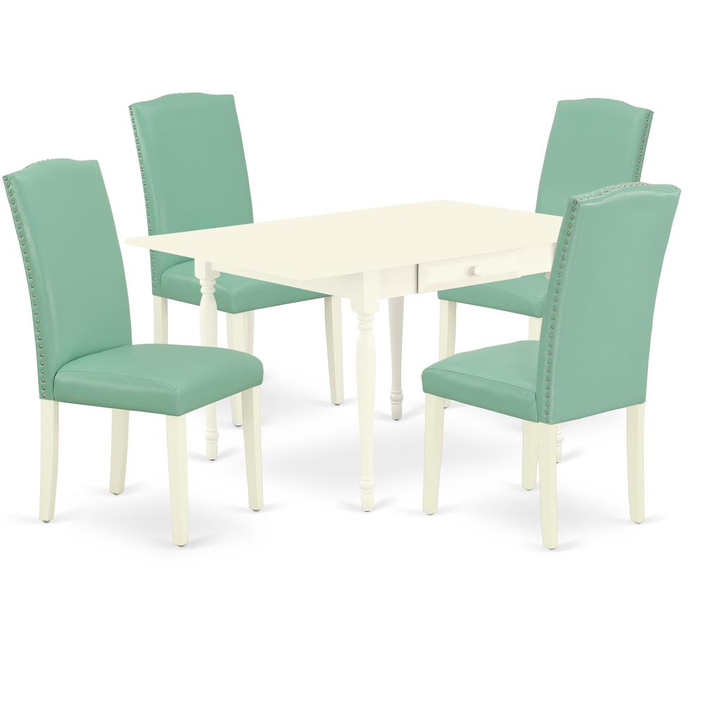 Dining Room Set Linen White MZEN5 - LWH - 57 By East West Furniture | Dining Sets | Modishstore - 2