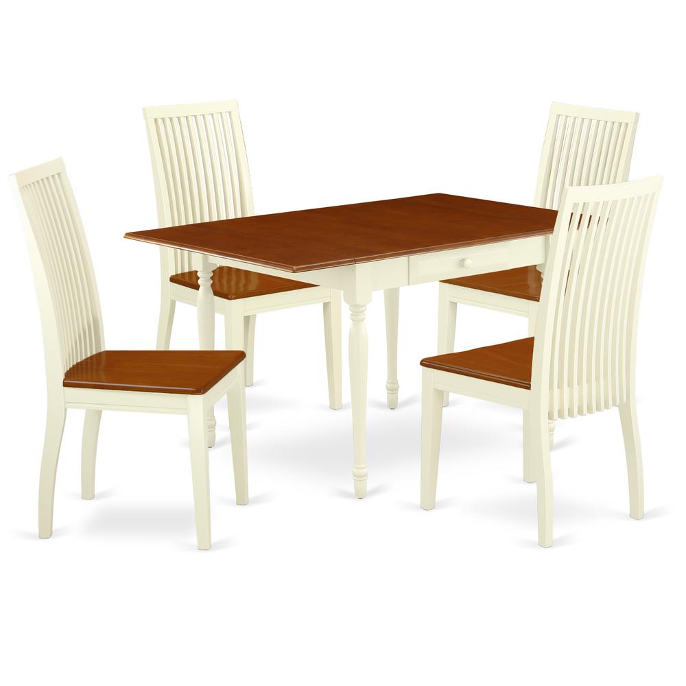 Dining Room Set Buttermilk & Cherry MZIP5 - WHI - W By East West Furniture | Dining Sets | Modishstore - 2