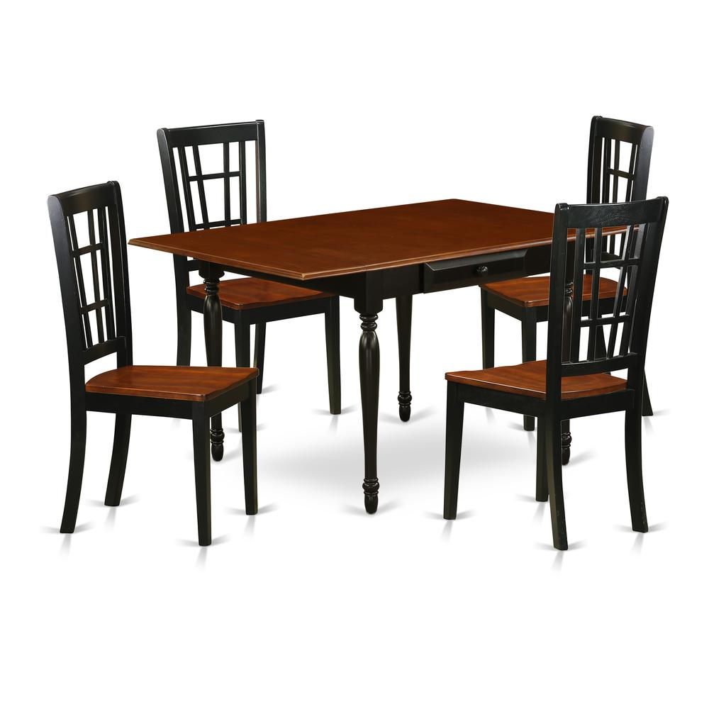 Dining Room Set Black & Cherry MZNI5-BCH-W By East West Furniture | Dining Sets | Modishstore - 2