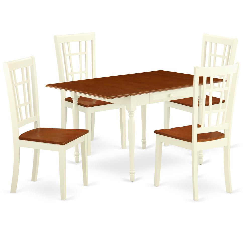 Dining Room Set Buttermilk & Cherry MZNI5-WHI-W By East West Furniture | Dining Sets | Modishstore - 2