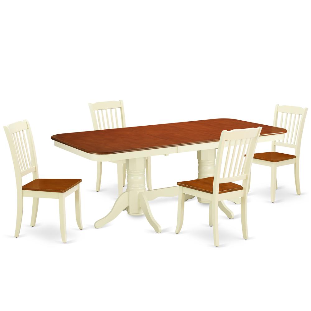 Dining Room Set Buttermilk & Cherry NADA5-BMK-W By East West Furniture | Dining Sets | Modishstore - 2