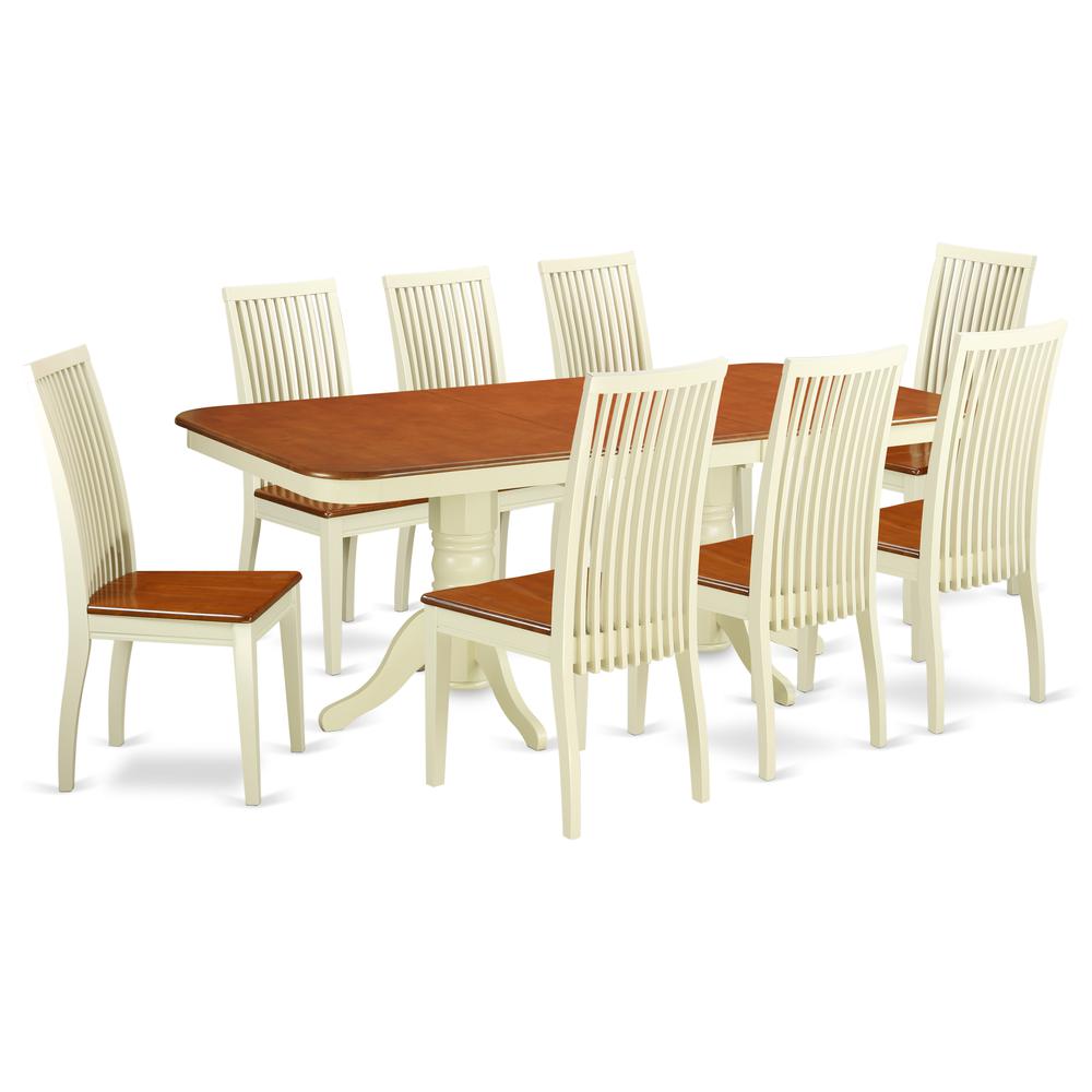 Dining Room Set Buttermilk & Cherry NAIP9-BMK-W By East West Furniture | Dining Sets | Modishstore - 2