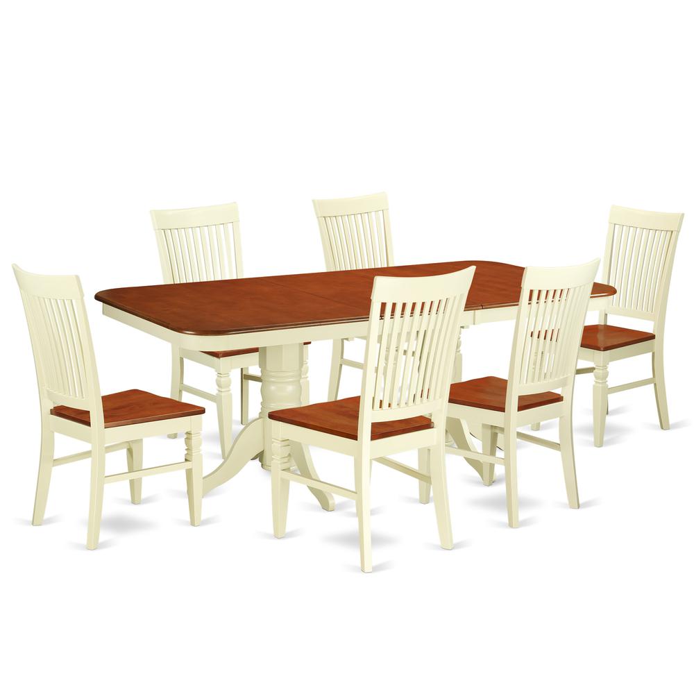 Dining Room Set Buttermilk & Cherry NAWE7-BMK-W By East West Furniture | Dining Sets | Modishstore - 2
