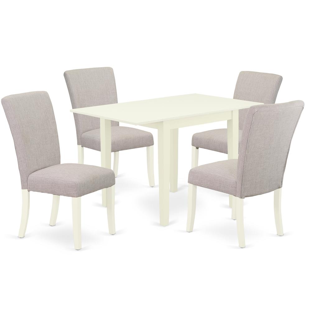 Dining Room Set Linen White NDAL5-LWH-05 By East West Furniture | Dining Sets | Modishstore - 2