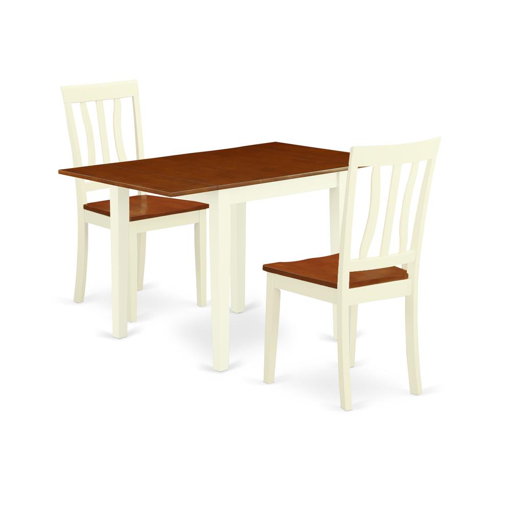 Dining Room Set Buttermilk & Cherry NDAN3 - WHI - W By East West Furniture | Dining Sets | Modishstore - 2
