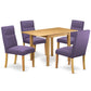 Dining Room Set Oak NDBE5-OAK-10 By East West Furniture | Dining Sets | Modishstore - 2