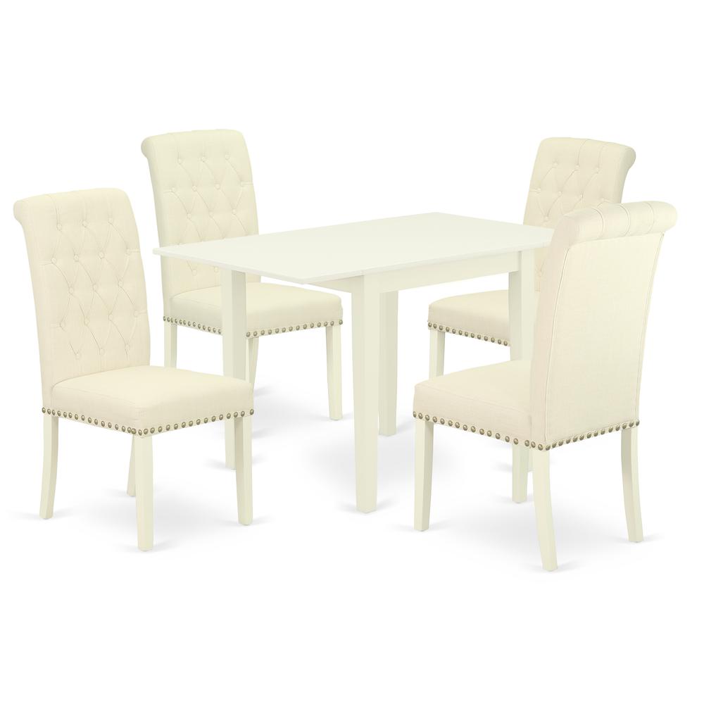 Dining Room Set Linen White NDBR5 - LWH - 02 By East West Furniture | Dining Sets | Modishstore - 2
