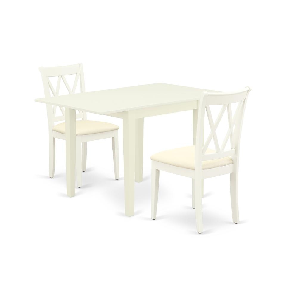 Dining Room Set Linen White NDCL3 - LWH - C By East West Furniture | Dining Sets | Modishstore - 2