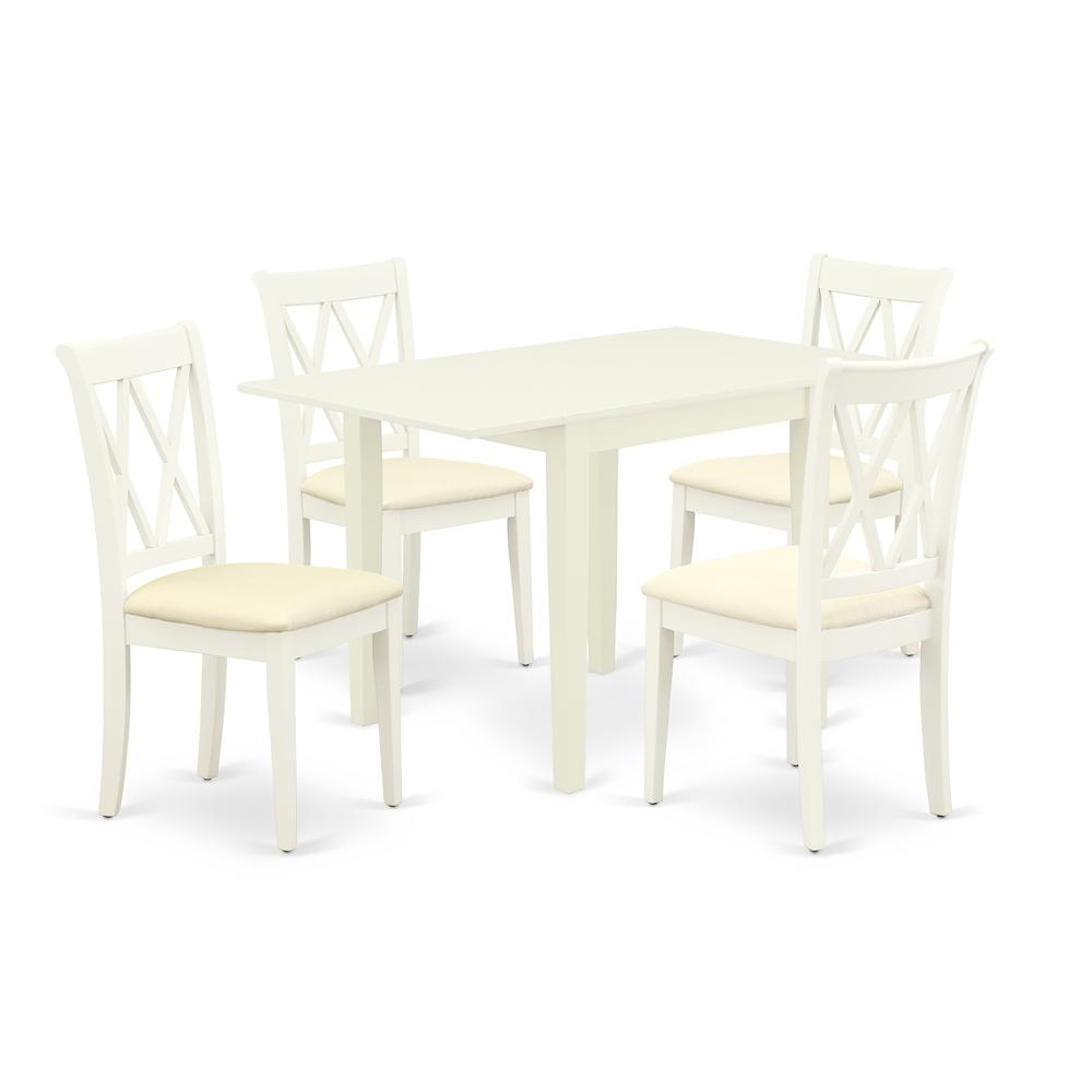 Dining Room Set Linen White NDCL5 - LWH - C By East West Furniture | Dining Sets | Modishstore - 2