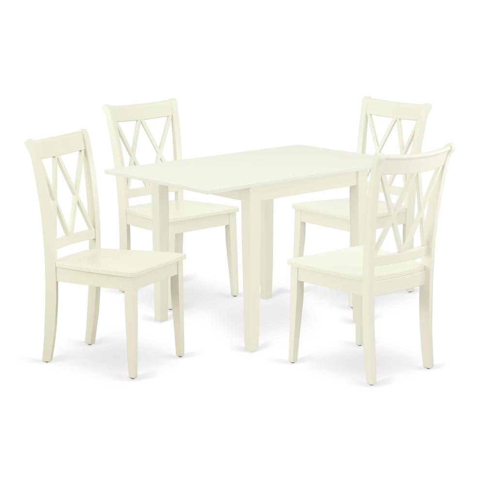 Dining Room Set Linen White NDCL5 - LWH - W By East West Furniture | Dining Sets | Modishstore - 2