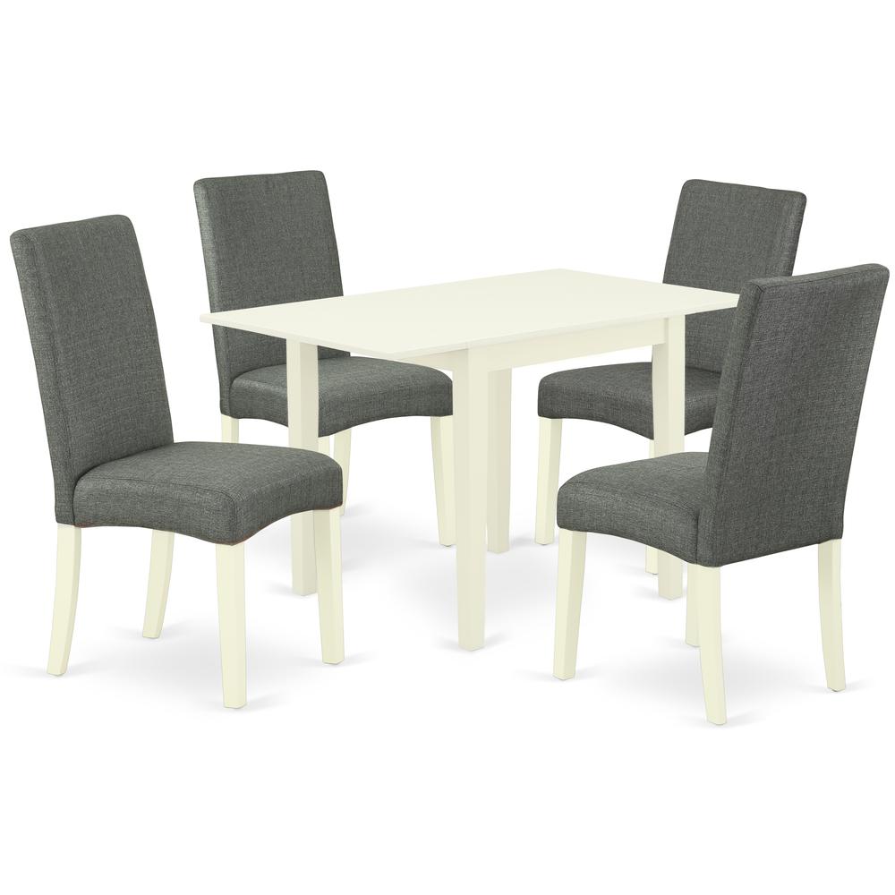 Dining Room Set Linen White NDDR5-LWH-07 By East West Furniture | Dining Sets | Modishstore - 2